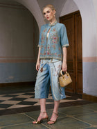 Beaded Floral Embroidered Silk Jacket - Social Queen