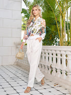 Beaded Floral Lace Bomber Jacket - Social Queen