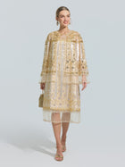 Beaded Floral Sequin Cape - Social Queen