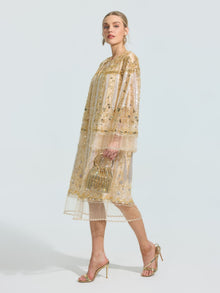 Beaded Floral Sequin Cape - Social Queen