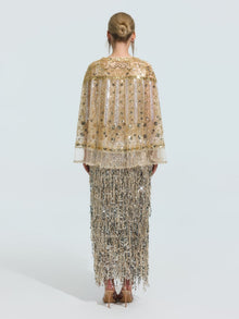 Beaded Floral Sequin Cape - Social Queen