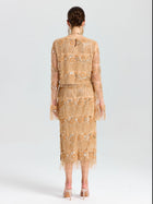 Beaded Fringe Floral Top - Social Queen