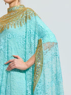 Beaded Lace Cape Gown (Lining Included) - Social Queen
