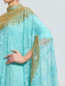 Beaded Lace Cape Gown (Lining Included) - Social Queen