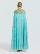 Beaded Lace Cape Gown (Lining Included) - Social Queen