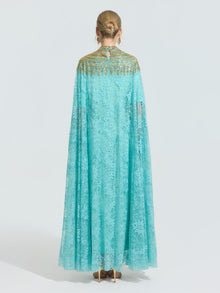 Beaded Lace Cape Gown (Lining Included) - Social Queen