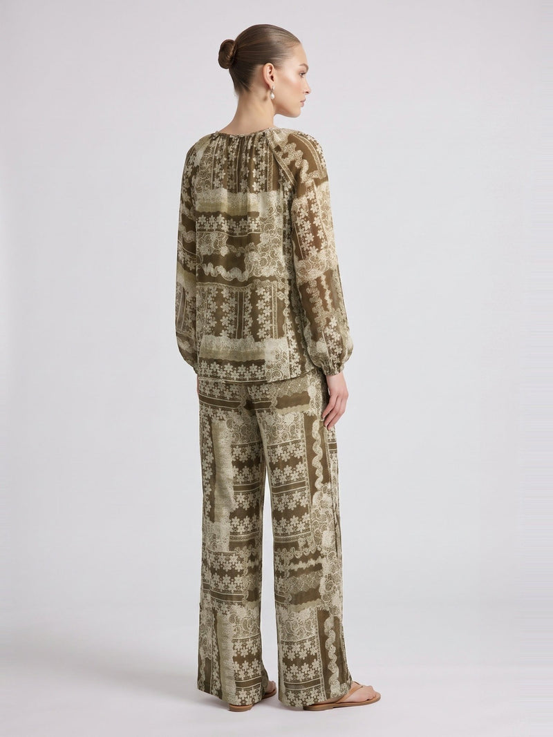 Bohemian Geometric Print Two-Piece Set - Social Queen