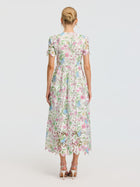 Botanical Embroidered Cutout Dress - Social Queen