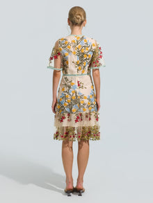 Botanical Embroidered Mesh Dress - Social Queen
