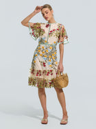 Botanical Embroidered Mesh Dress - Social Queen