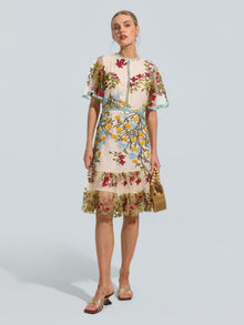 Botanical Embroidered Mesh Dress - Social Queen