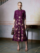 Botanical Embroidered Tencel Dress - Social Queen