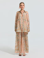 Botanical Print Mulberry Silk Shirt - Social Queen