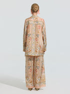 Botanical Print Mulberry Silk Shirt - Social Queen