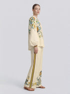 Botanical Print Ramie Blouse - Social Queen