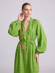 Bouquet Print Tie-Waist Dress (Slip Dress Included) - Social Queen