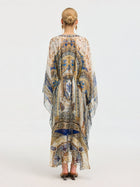 Byzantine Print Silk Caftan Dress - Social Queen
