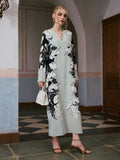Calla Lily Print Silk Dress - Social Queen