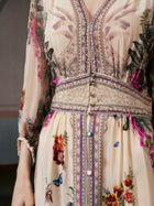 Coastal Print Mulberry Silk Dress - Social Queen