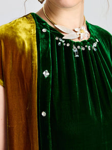 Colorblock Silk Velvet Shift Dress - Social Queen