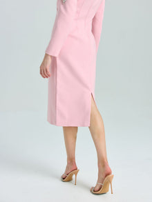 Crystal Beaded Detail Midi Dress - Social Queen