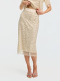 Crystal Beaded Fringe Midi Skirt - Social Queen