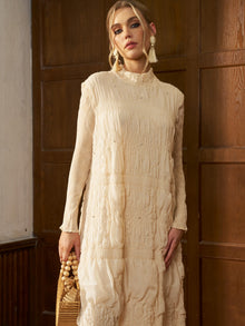 Crystal Pleated High - Neck Dress - Social Queen