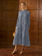 Crystal Pleated High - Neck Dress - Social Queen
