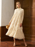 Crystal Pleated High - Neck Dress - Social Queen