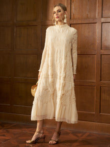 Crystal Pleated High - Neck Dress - Social Queen