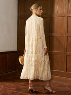 Crystal Pleated High - Neck Dress - Social Queen