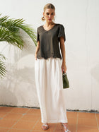 Cutout Embroidered Cotton Top - Social Queen