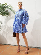 Cutout Floral Lace Cotton Mini Dress - Social Queen