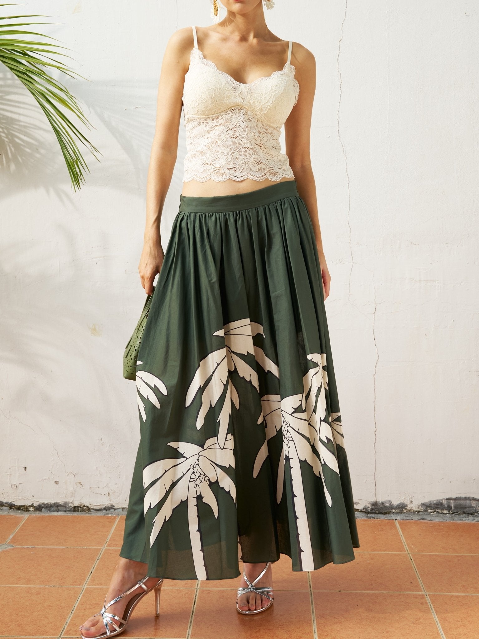 Cutout Lace Cropped Cami Top - Social Queen