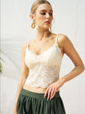Cutout Lace Cropped Cami Top - Social Queen
