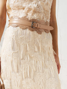 Cutout Leather Belt - Social Queen