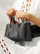 Cutout Leather Tote Bag - Social Queen