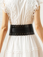 Cutout Leather Waist Belt - Social Queen