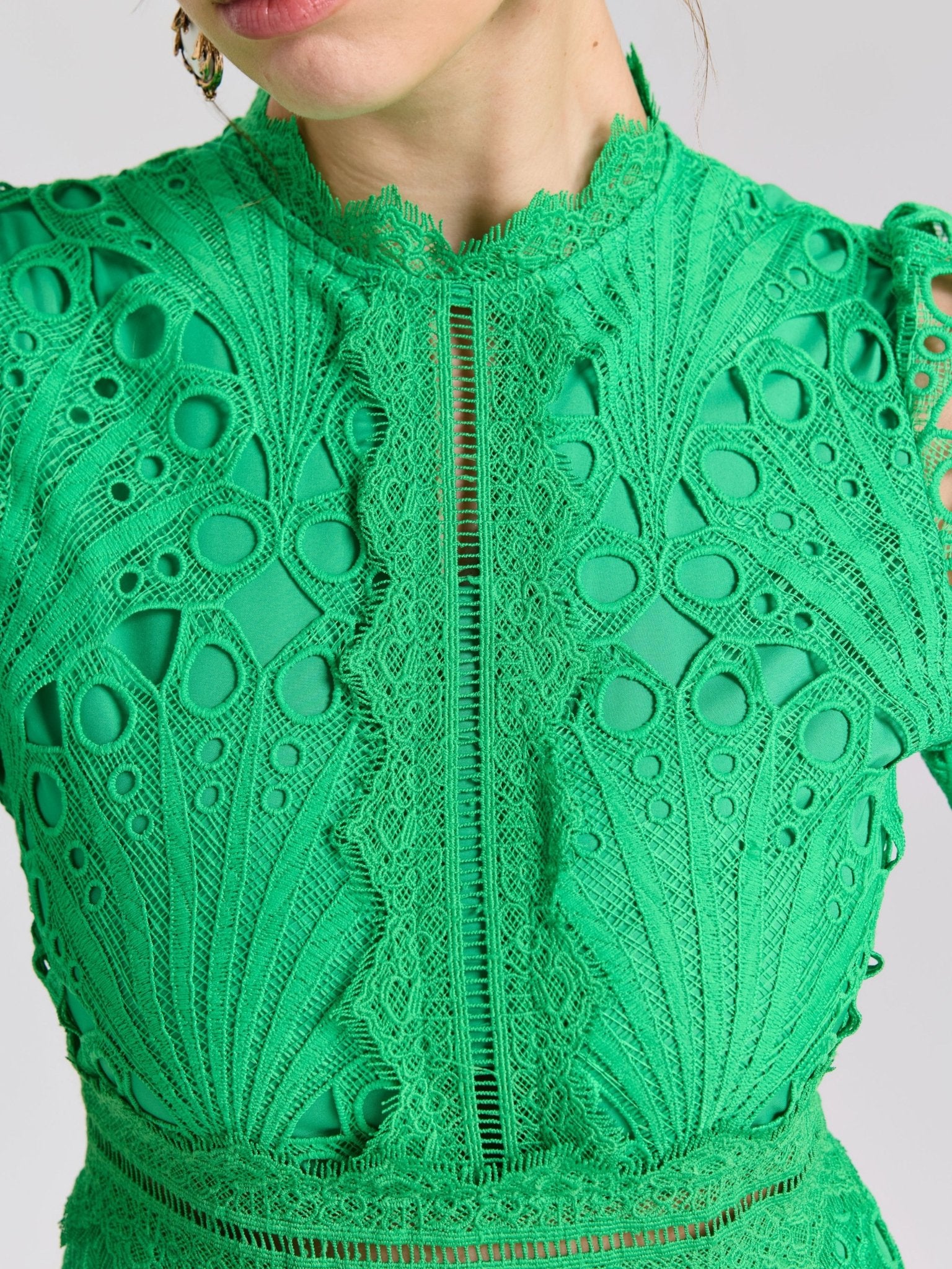 Cutwork Lace A-Line Dress - Social Queen