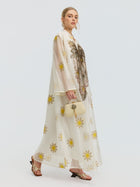 Daisy Embroidered Beaded Kaftan Dress - Social Queen