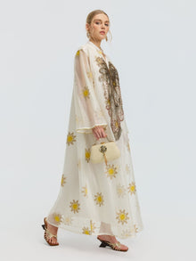Daisy Embroidered Beaded Kaftan Dress - Social Queen