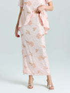Dragonfly Beaded Lace Midi Skirt - Social Queen