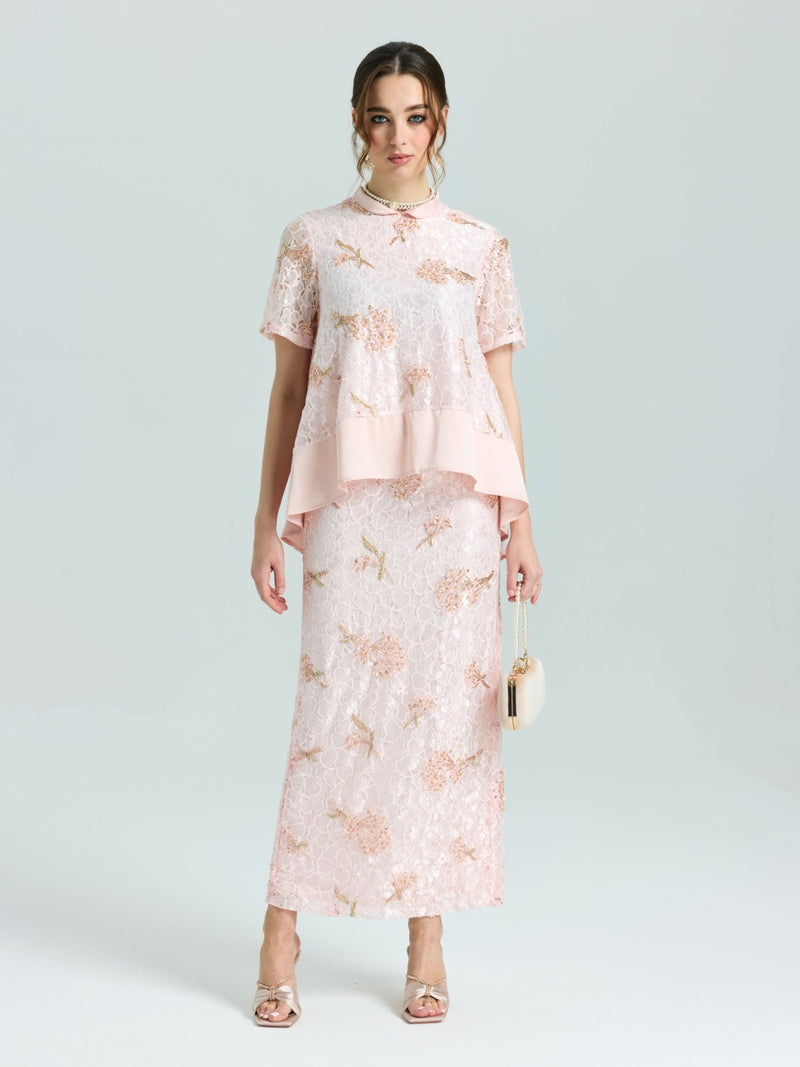 Dragonfly Beaded Lace Top - Social Queen