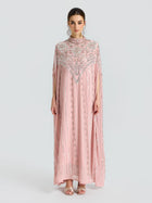 Embellished Chiffon Cape Dress - Social Queen