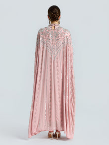 Embellished Chiffon Cape Dress - Social Queen