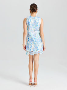 Embellished Floral Lace Mini Dress - Social Queen