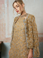 Embellished Floral Mesh Jacket - Social Queen