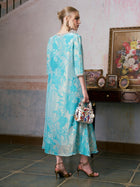 Embellished Velvet Burnout Silk Dress - Social Queen