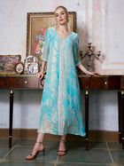 Embellished Velvet Burnout Silk Dress - Social Queen
