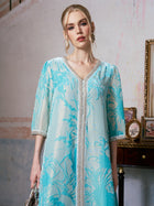 Embellished Velvet Burnout Silk Dress - Social Queen